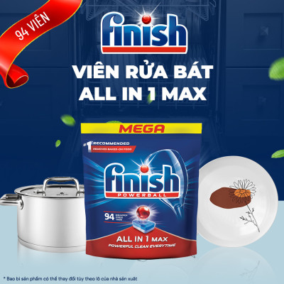 Túi 80 viên rửa chén Finish All In 1 Max Dishwasher Tablets QT025451