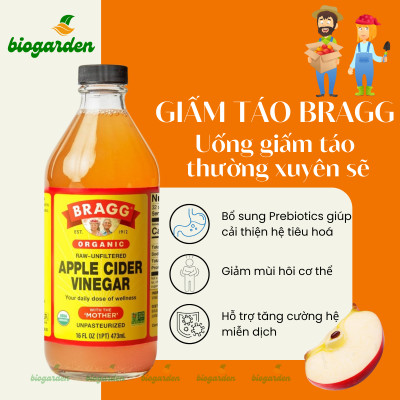 Giấm táo hữu cơ Organic Bragg 473ml (3 chai)