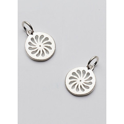 Combo 2 cái charm bạc hình tròn họa tiết xoắn treo 2 - Ngọc Quý Gemstones