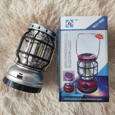 Đèn Cắm Trại ZJ-1990T Dùng Pin Sạc Và Năng Lượng Mặt Trời Có Cổng USB Có Thể Sạc Điện Thoại
