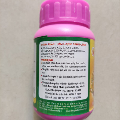 3 Hộp Phân bón lá đầu trâu MK 6-30-32+TE Plus hộp 100g chuyên cho Lan và hoa kiểng giúp ra nhiều hoa rực rỡ và lâu tàn