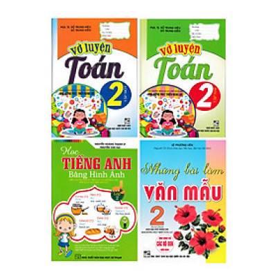 Combo Vở Luyện Toán - Học Tiếng Anh Bằng Hình Ảnh - Những Bài Làm Văn Mẫu Lớp 2 (Theo Chương Trình Giáo Dục Phổ Thông Mới Định Hướng Phát Triển Năng Lực) - HA