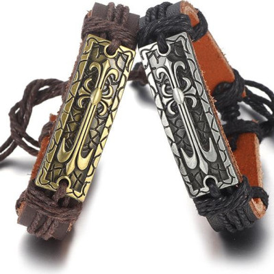 Vòng tay nam khắc hoa văn