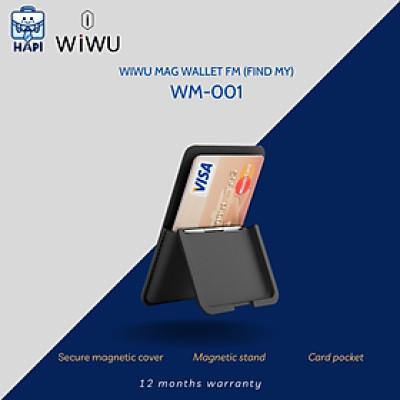 Ví da đựng thẻ hàng chính hãng WiWU Mag Wallet Wi-WM001: Kiêm giá đỡ tiện lợi cho điện thoại, tương thích MS