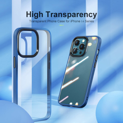 Ốp lưng chống sốc viền cao su cho iPhone 14 (6.1 inch) thiết kế mặt lưng trong suốt Hiệu Rock hybrid tective Case (độ đàn hồi cao, bảo vệ toàn diện, tản nhiệt tốt) - hàng nhập khẩu