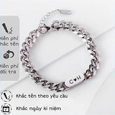 [Ghi Chú] Lắc tay nam nữ Khắc Tên theo yêu cầu, Vòng tay đôi lắc ngắn Shop làm quà