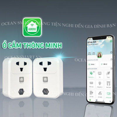 Ổ Cắm Thông Minh HUNONIC, Ổ Cắm Wifi Điều Khiển Từ Xa Qua Điện Thoại - SK01