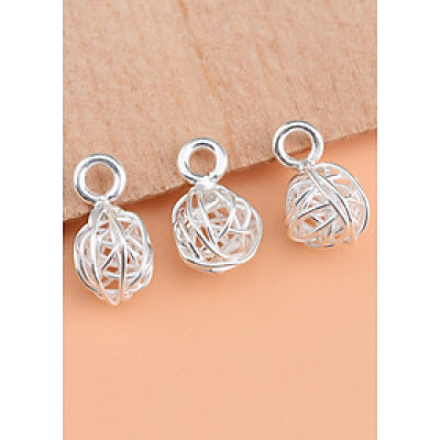 Combo 2 charm bạc quả cầu mây treo - Ngọc Quý Gemstones