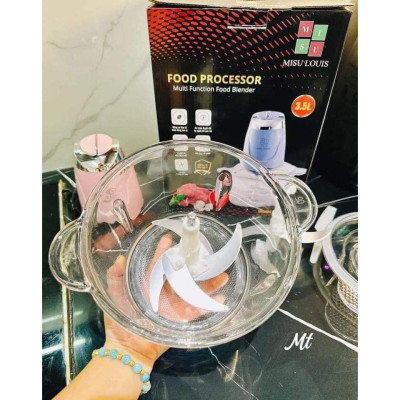 Máy xay thịt thực phẩm đa năng cối thuỷ tinh Linh Chi Bedding, tặng 01lưỡi dao - Giao mầu ngẫu nhiên