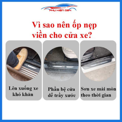 Bộ ốp bậc cửa trong ngoài nẹp bước chân Rush 2018-2019-2020 vân Titan chống trầy trang trí xe
