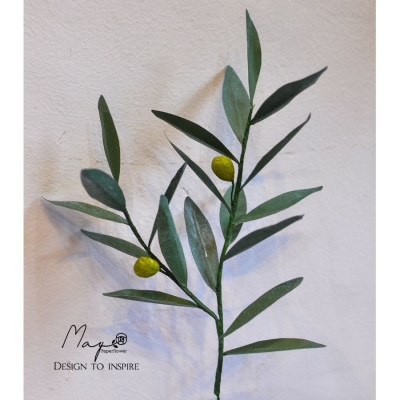 Cành OLIU hoa giấy handmade Maypaperflower - hoa giấy nghệ thuật, trang trí nhà cửa, văn phòng