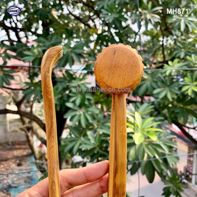 Cây đập và gãi lưng đầu tròn bằng gỗ Bách Xanh (MH871) Chăm sóc sức khỏe