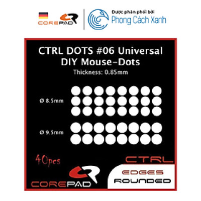 Feet chuột PTFE Corepad CTRL DOTS #06 Universal DIY Mouse-Dots [Ø 8.5 / 9.5mm] - Hàng Chính Hãng