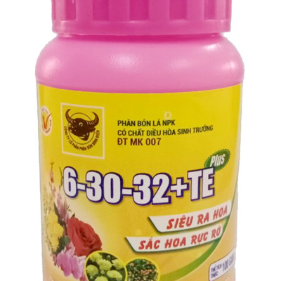 3 Hộp Phân bón lá đầu trâu MK 6-30-32+TE Plus hộp 100g chuyên cho Lan và hoa kiểng giúp ra nhiều hoa rực rỡ và lâu tàn