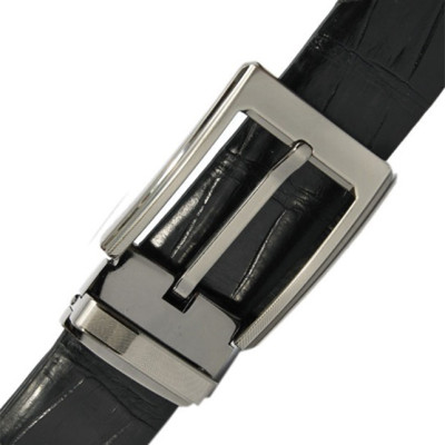 Thắt Lưng Nam Da Cá Sấu Đầu Kim Huy Hoàng HT4213 (120 x 3.5 cm) - Đen