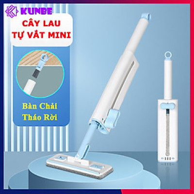 Cây Lau Tự Vắt Mini KUNBE Đa Năng Vệ Sinh Kính, Bếp, Gạt Nước Với Bông Lau Thấm Hút Tiện Lợi