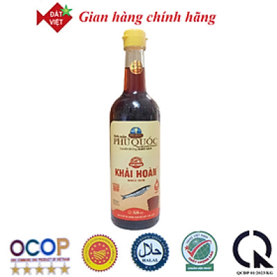 Nước mắm Khải Hoàn Phú Quốc 40-43 độ đam chai thủy tinh 520ml