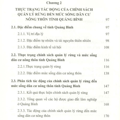 Tác Động Của Chính Sách Quản Lý Rừng Đến Mức Sống Dân Cư Nông Thôn Tỉnh Quảng Bình