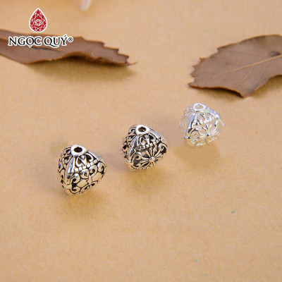 Charm xỏ ngang hạt hoa tiết hoa văn - Ngọc Quý Gemstones