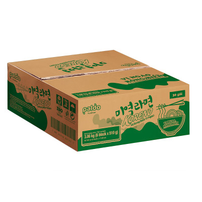 Thùng 6 Lốc Mì Rong Biển vị Ngao Koreno (5 gói/Lốc)