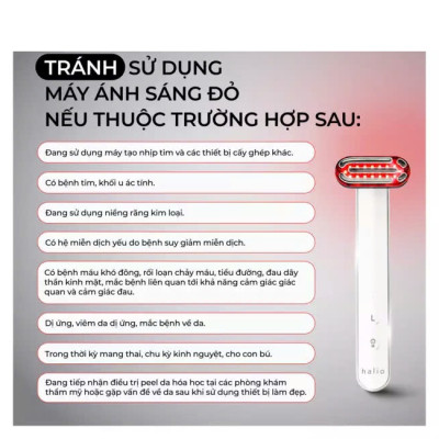 Máy Ánh Sáng Đỏ Giúp Trẻ Hoá Da Halio Red Light Therapy Device 3 in 1 - Hàng Chính Hãng