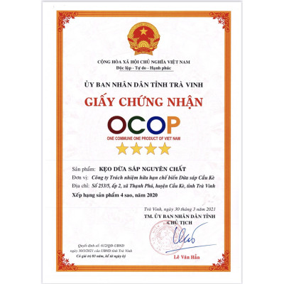 Kẹo dừa sáp VICOSAP nguyên chất kẹo mềm dẻo ít đường đặc sản Trà Vinh