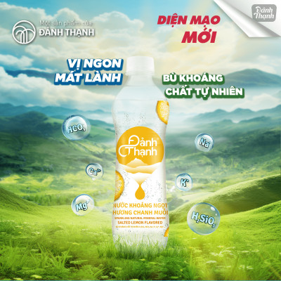 Thùng 24 chai Nước Khoáng Thiên Nhiên Có Ga Đảnh Thạnh Khoáng Chanh Muối 430ml
