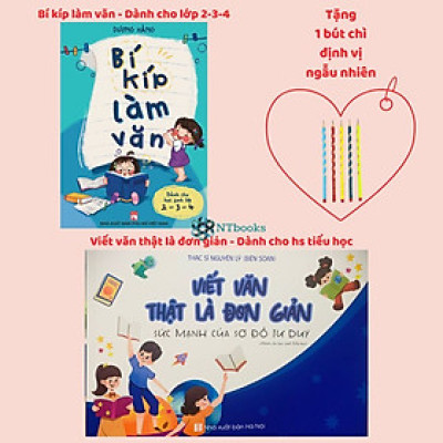 Combo Sách Viết văn thật là đơn giản - Sức mạnh của sơ đồ tư duy + Bí kíp làm văn ( Dành cho học sinh lớp 2-3-4 )