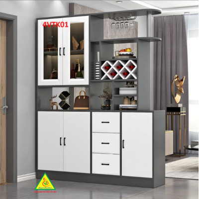Vách ngăn kiêm tủ rượu trang trí phòng khách , nhà bếp 4VTK01 - Nội thất lắp ráp Viễn Đông