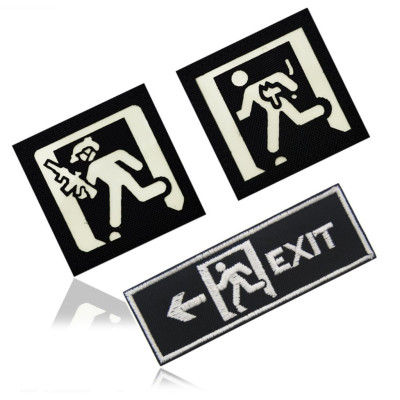 Patch_velcro Logo Exit_thoát ra an toàn dạ quang chiến thuật