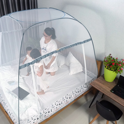 Màn chụp cao cấp Mộc Miên đỉnh rộng Mẫu Xám Khủng Long - Kích thước 1,6mx2m - 2 cửa ( Hà Nội )