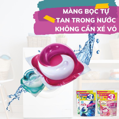 Viên giặt xả Bold GelBall 4D P&G hương hoa tươi mát túi refill 55 viên
