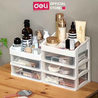 [Tặng sticker] Kệ Đựng Mỹ Phẩm Nhựa Nhiều Tầng Để Bàn Trong Suốt Có Thể Tháo Rời Deli - Kệ Đưng Đồ Trang Điểm Đồ Cá Nhân Nữ Trang Sức Hộp Lưu Trữ Văn Phòng Phẩm Decor Bàn Làm Việc Góc Học Tập - VS559 564