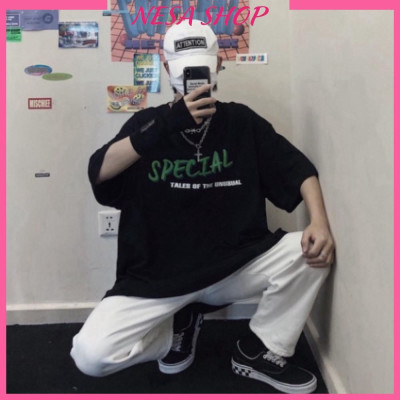 Áo thun nam nữ form rộng tay lỡ SPECIAL cá tính freesize 40-70kg, áo phông unisex NeSa shop