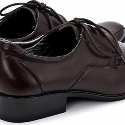 Giày da nam Huy Hoàng da bò màu nâu đỏ HT7112