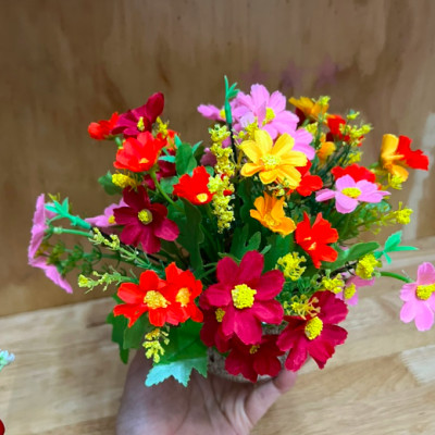 Bình hoa giả để bàn đồng giá - cao từ 15cm đến 18cm - Cây giả, hoa lụa Decor trang trí nhà cửa