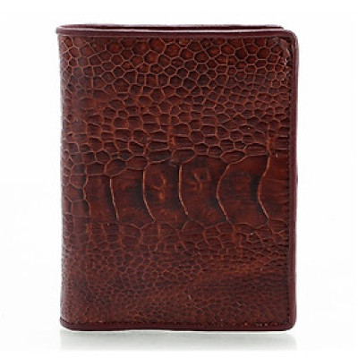 Ví nam da đà điểu màu nâu đỏ HJ92422-24-28-37 