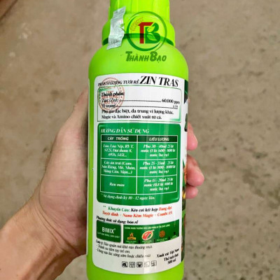 ZinTras Amino Kẽm Magie Nano (chai 500ml) Rửa Bông Sương Muối, Xanh Lá Dày Lá, Bóng Lá, áo Giáp Kẽm Bảo Vệ Hoa Trái