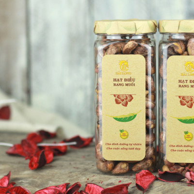 Combo 3 Hũ Hạt Điều Rang Muối Vỏ Lụa Hải Long (250g / Hũ)