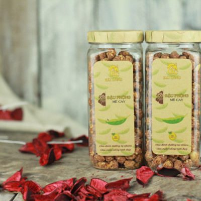 Combo Hạt Điều Rang Muối Vỏ Lụa Hải Long (250g /Hũ) + Đậu Phộng Mè Cay Hải Long (250g)