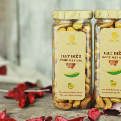 Combo Hạt Điều Nghệ Mật Ong Hải Long (250g) + Đậu Phộng Mè Cay Hải Long (250g)