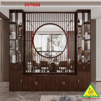 Vách ngăn phòng khách nhà bếp, Tủ kệ vách ngăn phòng 3VTK04 - Nội thất lắp ráp Viễn Đông ADV