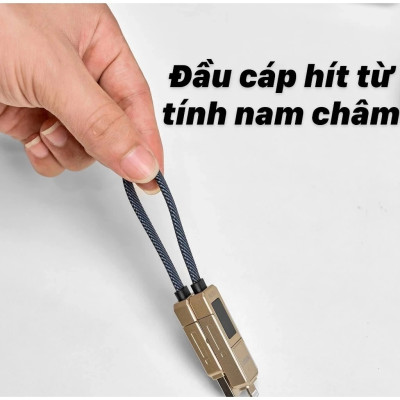 Cáp Sạc Đa Năng 4in1 sạc nhanh 100W dài 150cm / 15cm USB-C + USB-A ra Type-C + L cho iPhone / cho iPad/ cho Macbook Laptop / Điện thoại thông minh hiệu WIWU TITAN - Chống Rối, Siêu Bền, Chip Thông Minh Tích Hợp, Sạc An Toàn - Hàng nhập khẩu