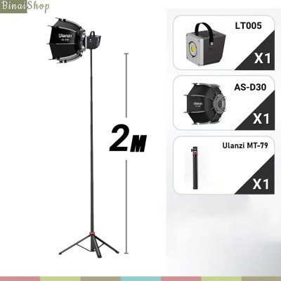 Ulanzi LT005 - Đèn Led Bi-Color Công Suất 60W Màn Hình OLED Hỗ Trợ Quay Phim, Chụp Hình - hàng chính hãng