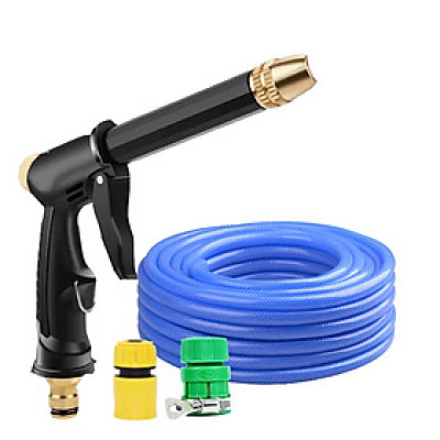 Bộ dây và vòi xịt rửa xe tưới cây tăng áp 810-2576 (dây xanh-cút nối xanh)