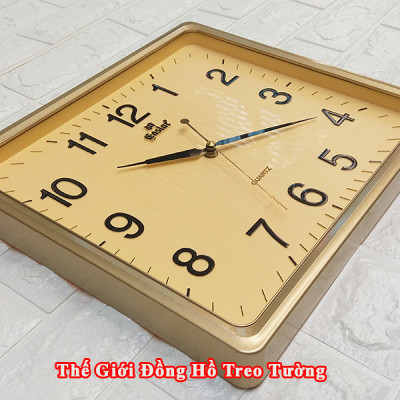 Đồng Hồ Treo Tường Cao Cấp EASTAR Mặt VÀNG Viền MỎNG – Máy KIM TRÔI – Số Nổi 3D – Tặng Pin Maxell – BH 1 Năm