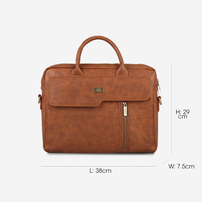 Túi xách công sở nam nữ nắp vạt xéo thanh lịch IDIGO MB2 - 6012, túi đựng laptop 15 inch cao cấp