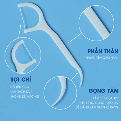 Combo Siêu Tiện Lợi Túi Tăm Chỉ Nha Khoa MyLan Cao Cấp 50 cái/ Túi