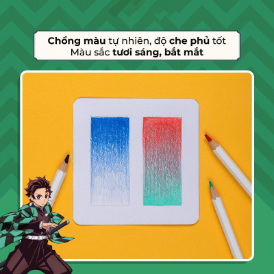 Hộp 24 Bút Chì Màu Thanh Gươm Diệt Quỷ - Colokit CPC-C043/DS - Hộp Thiếc - Tặng Bộ Thẻ Photocard Demon Slayer