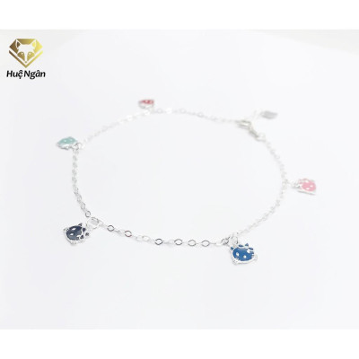 Lắc chân bạc Ý 925 Huệ Ngân- Mèo Kitty JL038